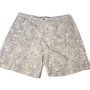 PGA Tour Men's Off White, Gray, Blue Floral Golf Shorts Size 40